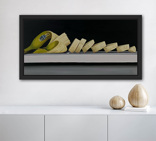 Banana Split, Original Realism Still Life Oil Painting