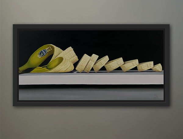 Banana Split, Original Realism Still Life Oil Painting