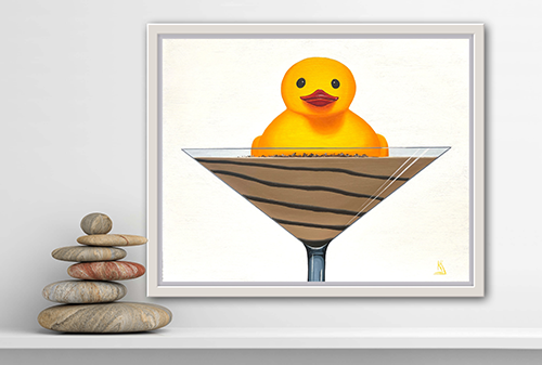 Chocolate Ducktini Original Still Life Oil Painting