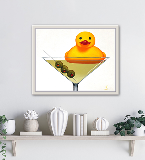 Dirty Duck, Original Still Life Rubber Ducky Oil Painting