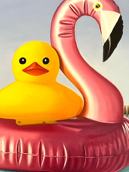 Float On, Original Oil Painting of a Rubber Ducky