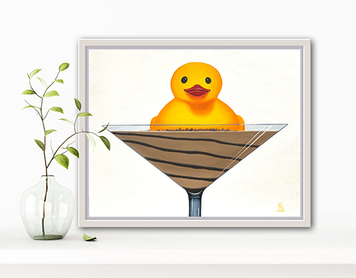 Chocolate Ducktini Original Still Life Oil Painting