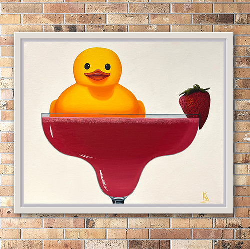 Duckquiri, Original Still Life Oil Painting, Rubber Ducky