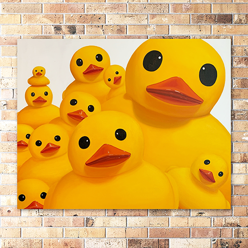 Family Portrait, Original Oil Painting of Rubber Ducky's