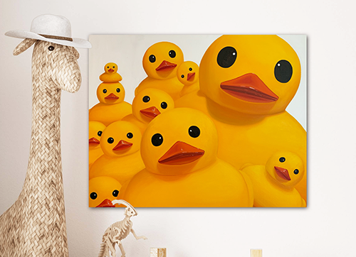Family Portrait, Original Oil Painting of Rubber Ducky's